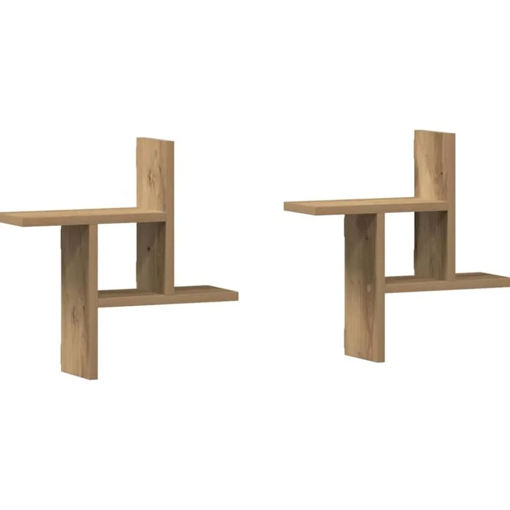 Étagères-vidaXL Étagères murales 2 pcs chêne artisanal bois d'ingénierie Chêne