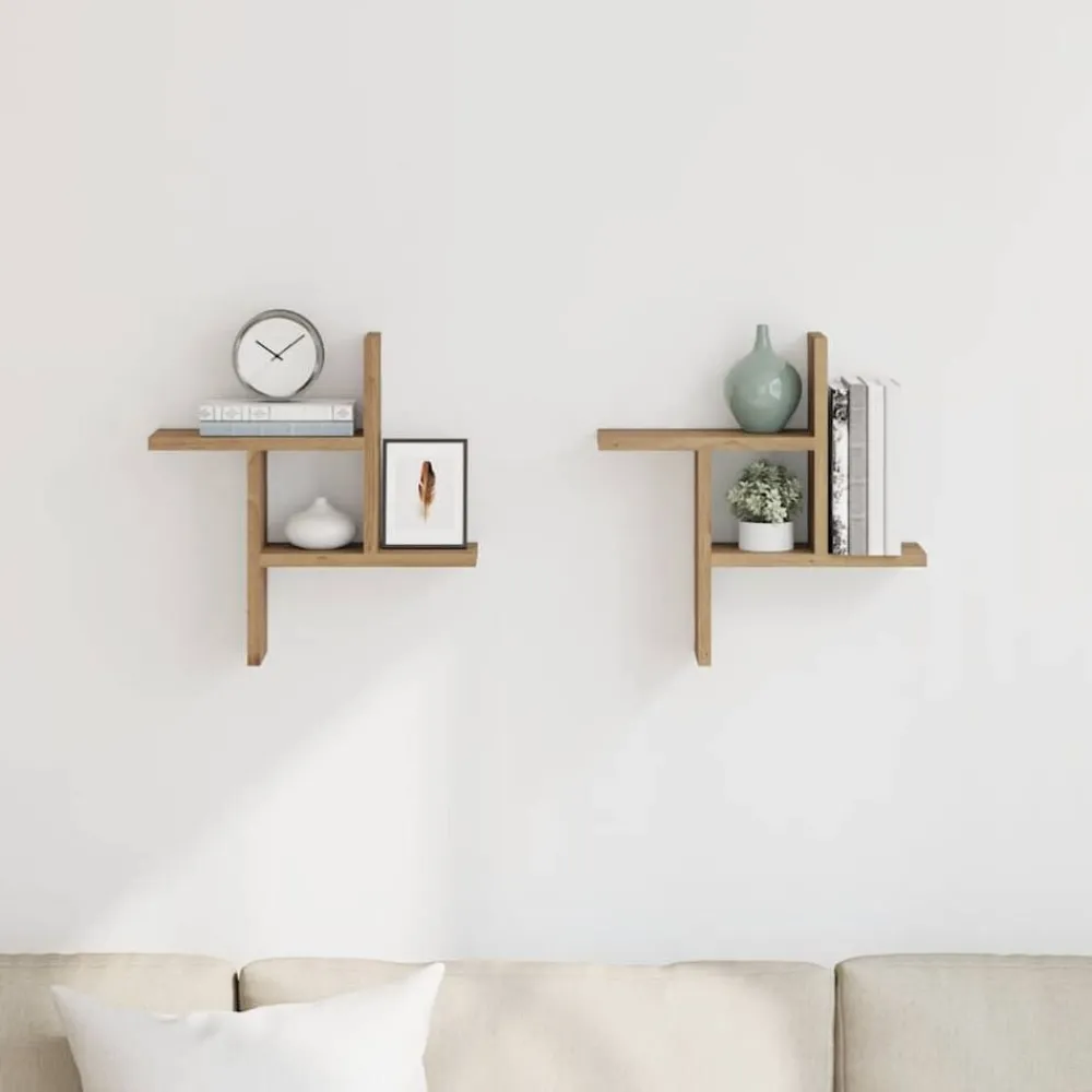 Étagères-vidaXL Étagères murales 2 pcs chêne artisanal bois d'ingénierie Chêne