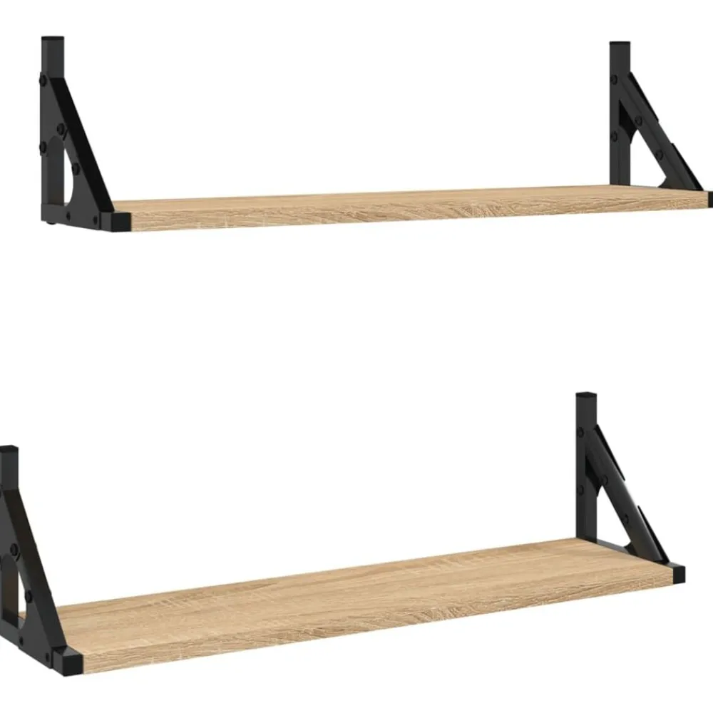 Étagères-vidaXL Étagères murales 2 pcs chêne sonoma 60x15x15,5 cm Chêne sonoma