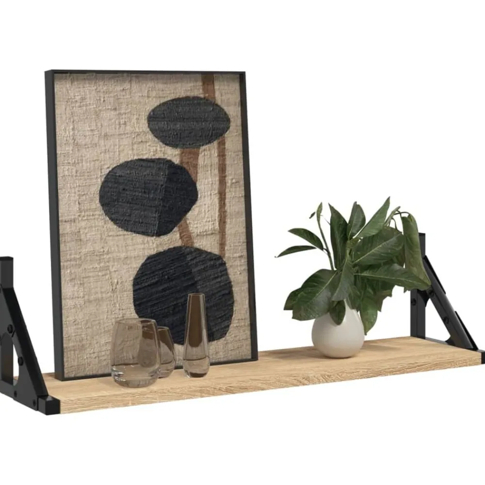 Étagères-vidaXL Étagères murales 2 pcs chêne sonoma 60x15x15,5 cm Chêne sonoma