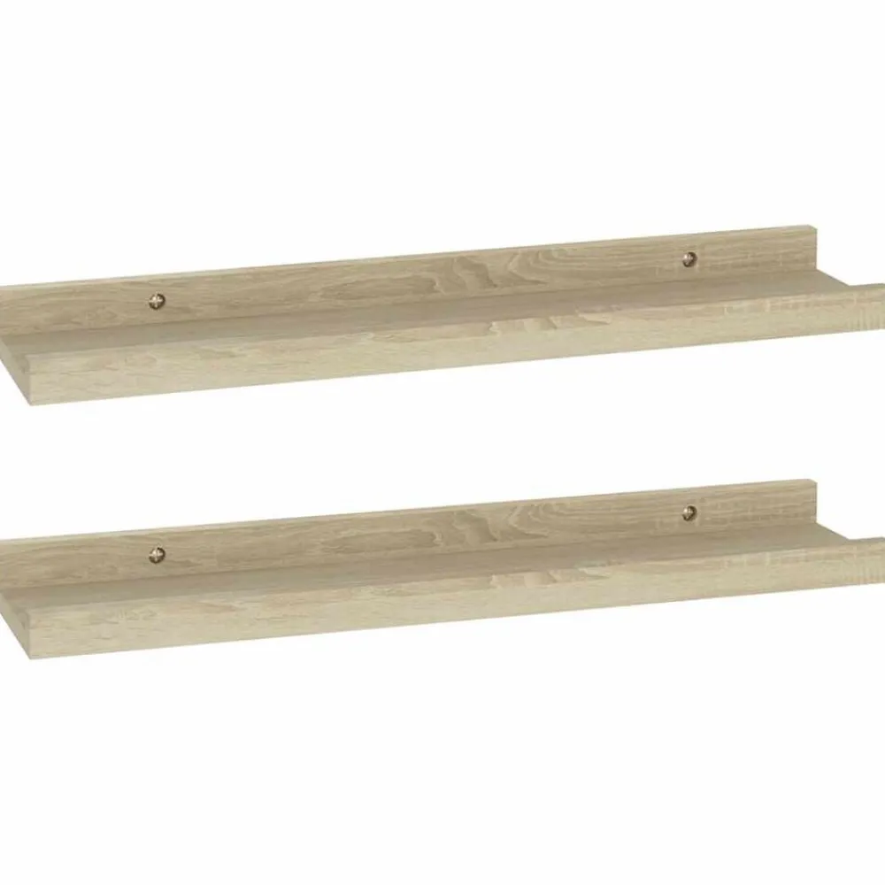 Étagères-vidaXL Étagères murales 2 pièces Chêne Sonoma 40x9x3 cm Chêne sonoma