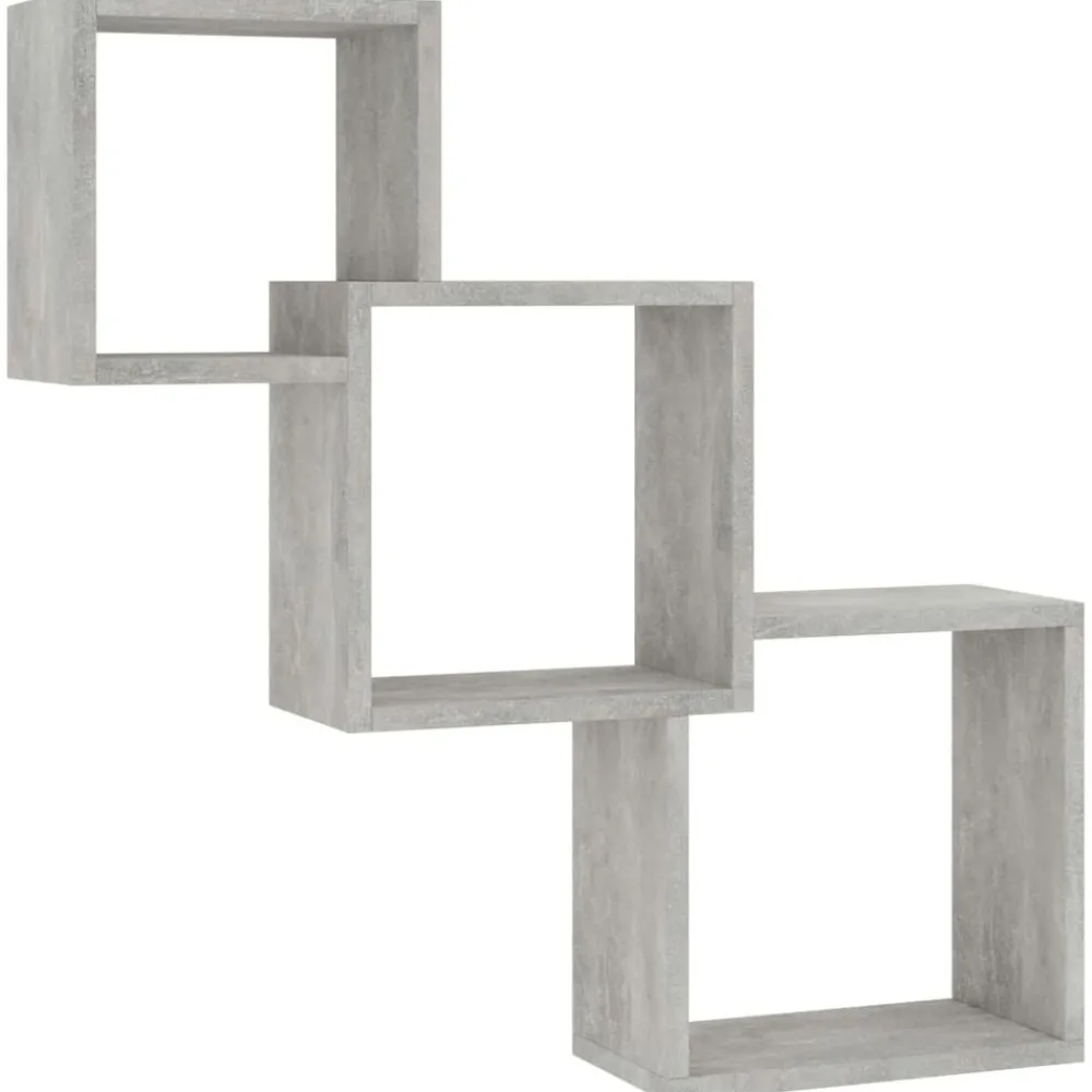 Étagères-vidaXL Étagères murales cubiques 68x15x68cm bois ingénierie Gris béton