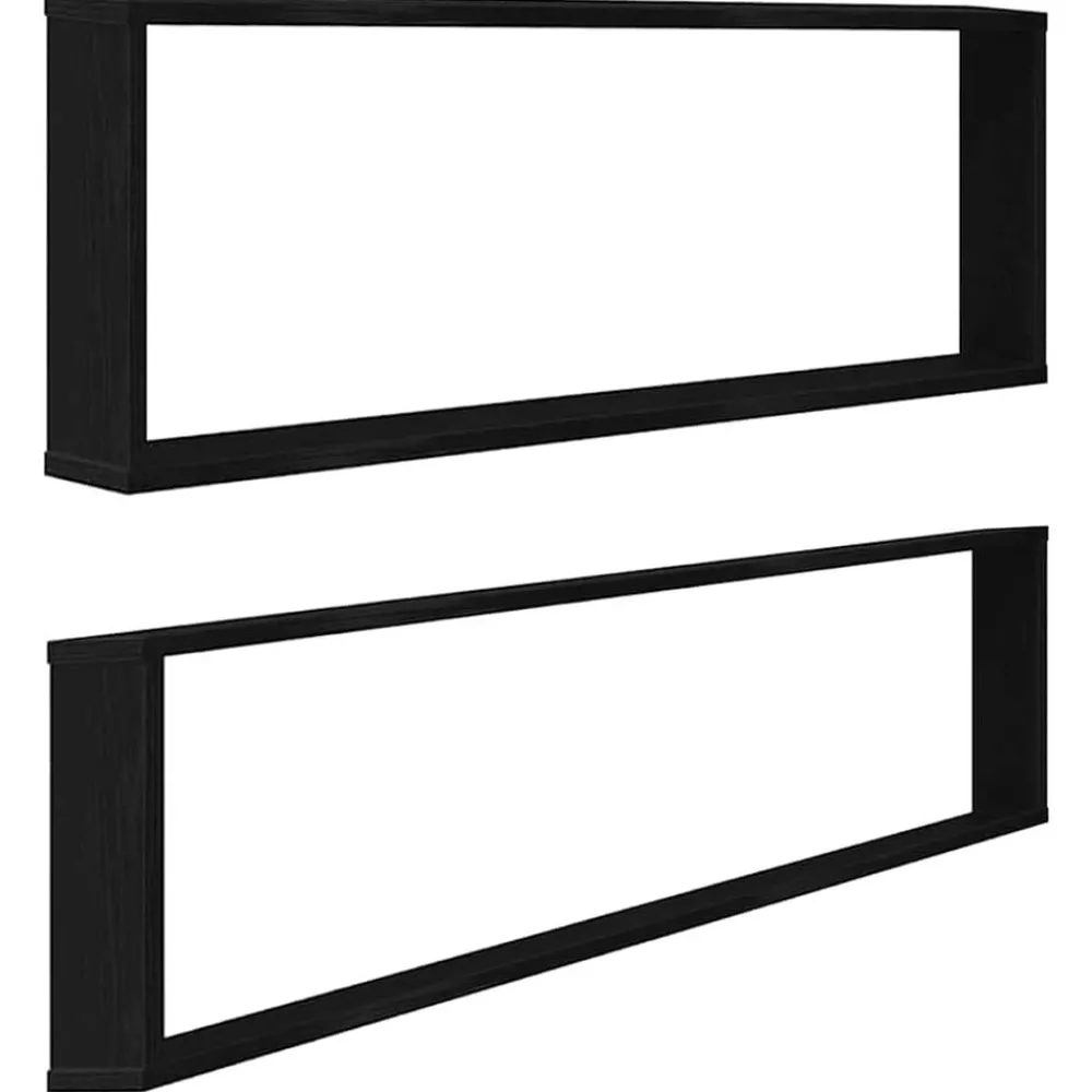 vidaXL Étagères murales cube 2 pcs chêne noir 100x15x30 cm bois