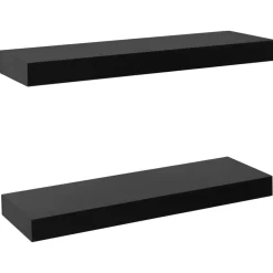 vidaXL Étagères murales flottantes 2 pcs Noir 40x20x3,8 cm