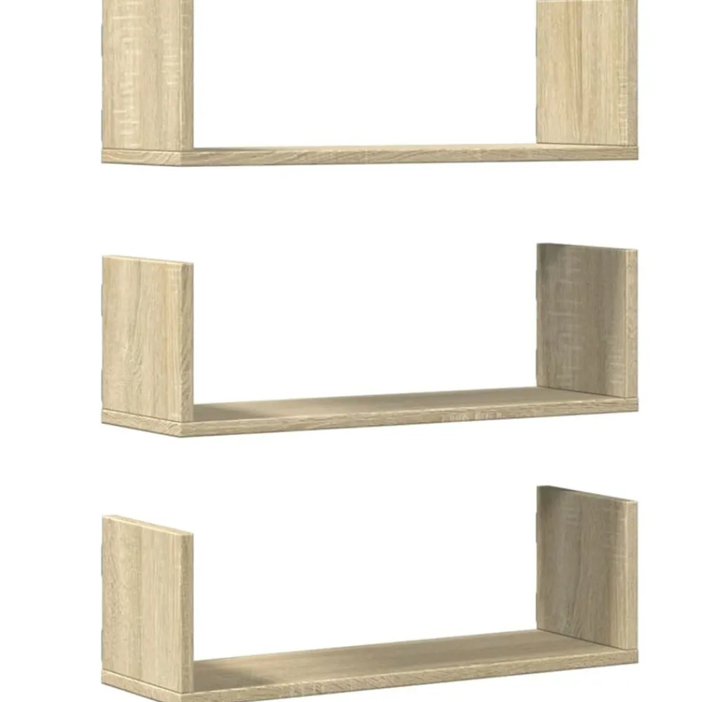 Étagères-vidaXL Étagères murales 3pcs chêne sonoma 58x18x18cm bois d'ingénierie Chêne sonoma
