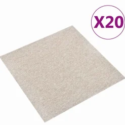 Matériaux De Construction-vidaXL Tapis 20 pcs 50 x 50 cm 100% Polypropylène Beige clair