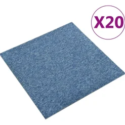 Matériaux De Construction-vidaXL Tapis 20 pcs 50 x 50 cm 100% Polypropylène Bleu