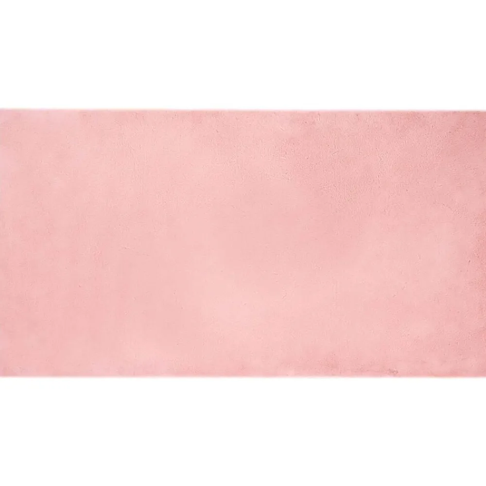 Décorations-vidaXL Tapis antidérapant en fausse de lapin OLITE 60 x 110 cm Rose