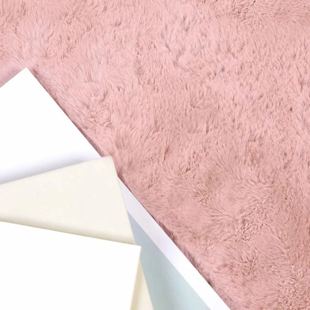 Décorations-vidaXL Tapis antidérapant en fausse de lapin OLITE 60 x 110 cm Rose