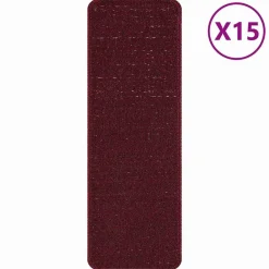 vidaXL Tapis Antidérapants pour Escaliers 15 pcs Bordeaux 60 x 25 cm