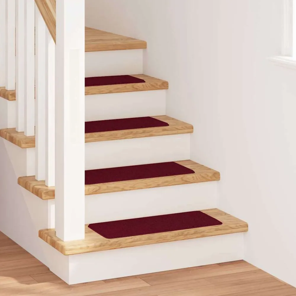 vidaXL Tapis Antidérapants pour Escaliers 15 pcs Bordeaux 60 x 25 cm