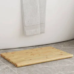 vidaXL Tapis de bain 2 pcs 50x35 cm bambou