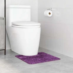 Accessoires De Salle De Bain-vidaXL Tapis de bain antidérapant avec découpe pour toilette Violet