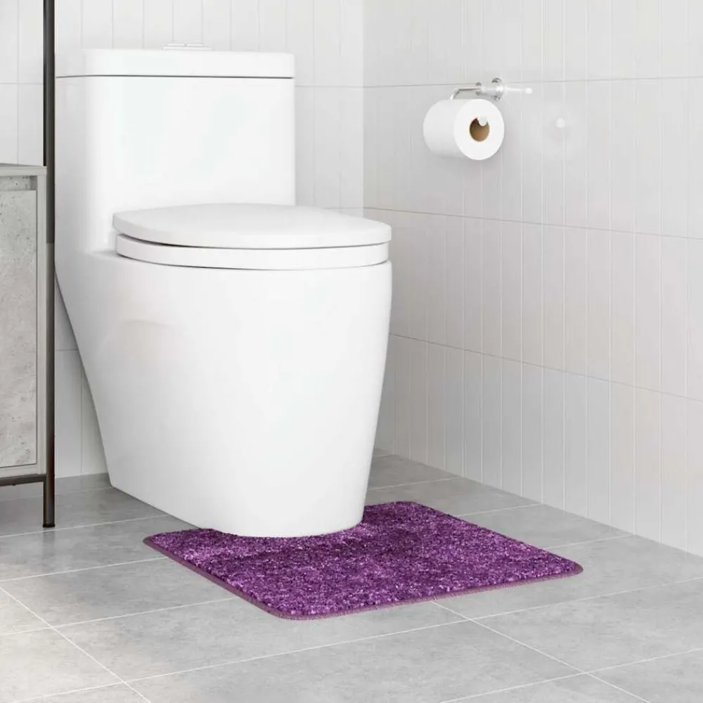 Accessoires De Salle De Bain-vidaXL Tapis de bain antidérapant avec découpe pour toilette Violet