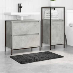 Accessoires De Salle De Bain-vidaXL Tapis de bain antidérapant 50 x 80 cm PP Gris foncé