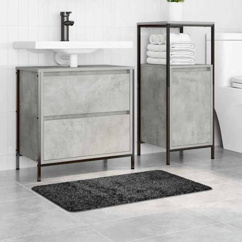Accessoires De Salle De Bain-vidaXL Tapis de bain antidérapant 50 x 80 cm PP Gris foncé