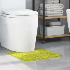 Accessoires De Salle De Bain-vidaXL Tapis de bain antidérapant avec découpe pour toilette Vert