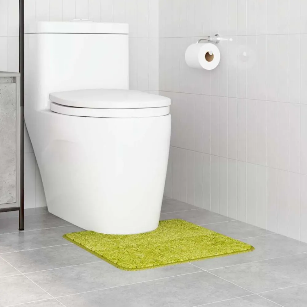 Accessoires De Salle De Bain-vidaXL Tapis de bain antidérapant avec découpe pour toilette Vert
