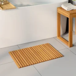vidaXL Tapis de bain Marron 60 x 40 cm Bois d'Acacia Massif