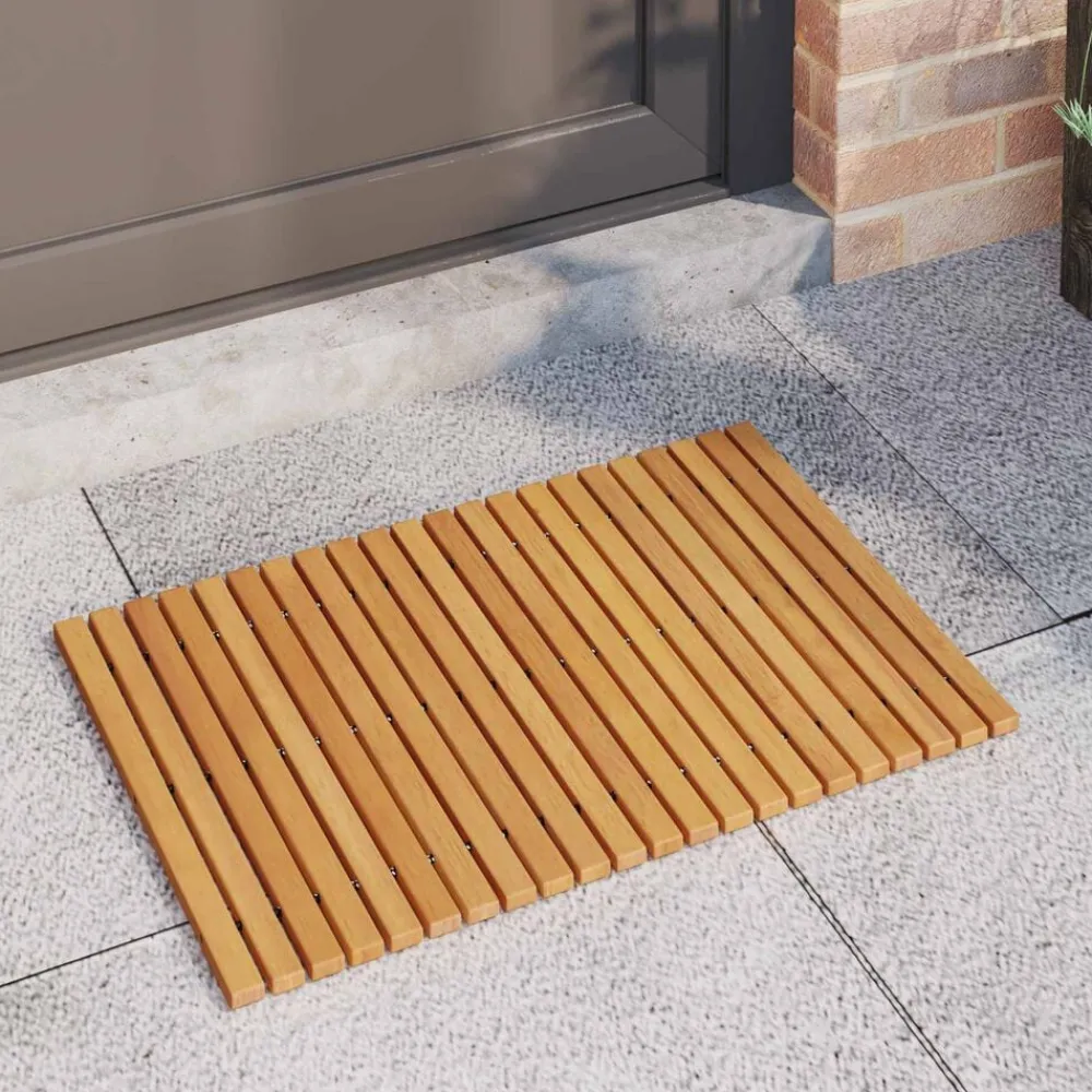 vidaXL Tapis de bain Marron 60 x 40 cm Bois d'Acacia Massif