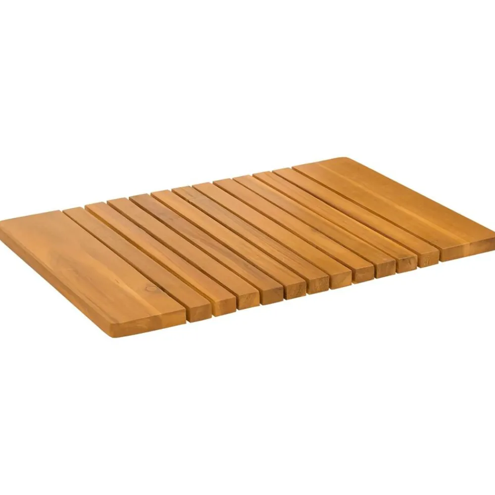 Accessoires De Salle De Bain-vidaXL Tapis de bain Uni Marron 59 x 40 cm bois