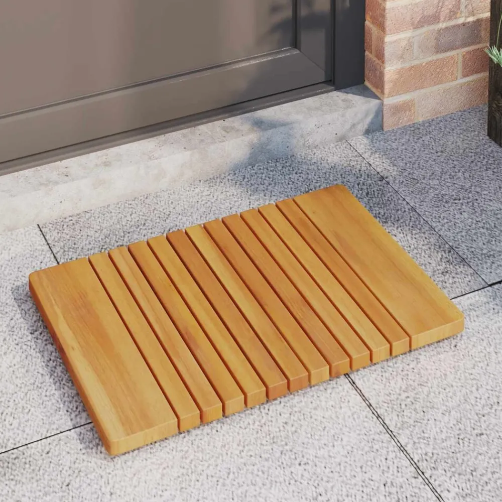 Accessoires De Salle De Bain-vidaXL Tapis de bain Uni Marron 59 x 40 cm bois