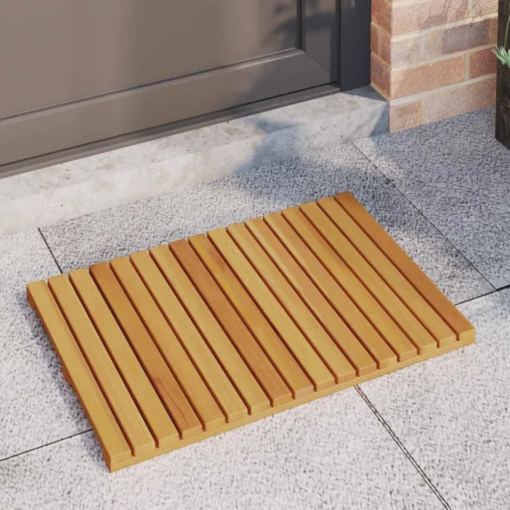 vidaXL Tapis de bain Uni Marron 60 x 40 cm bois