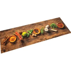 vidaXL Tapis de cuisine lavable impression d'épices 45x150 cm velours