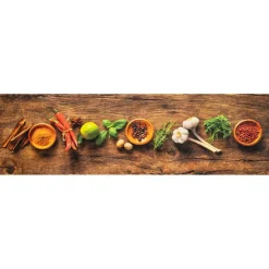 vidaXL Tapis de cuisine lavable impression d'épices 45x150 cm velours