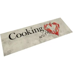 vidaXL Tapis de cuisine lavable imprimé de piment Cooking 45x150 cm