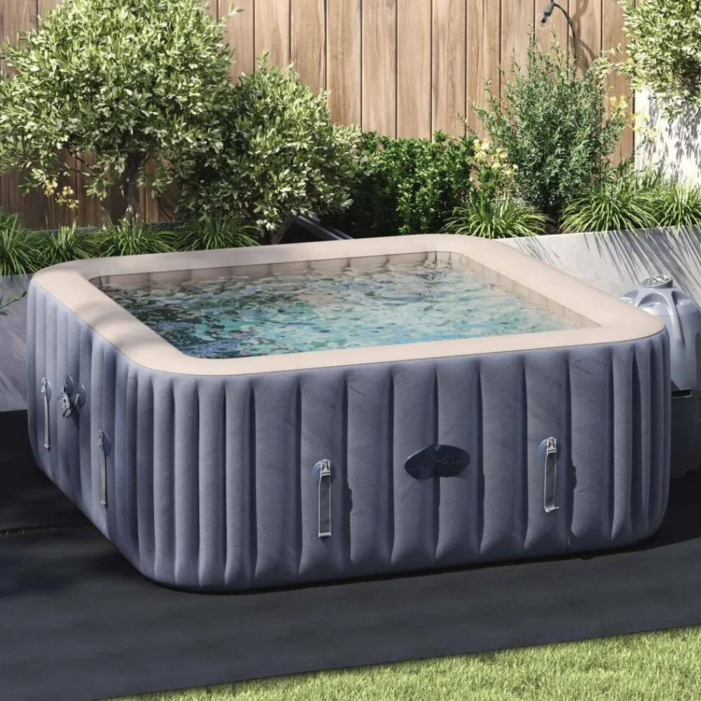 Piscine & Spa-vidaXL Tapis de piscine 274 x 274 x 0,1 cm Tissu non tissé Noir