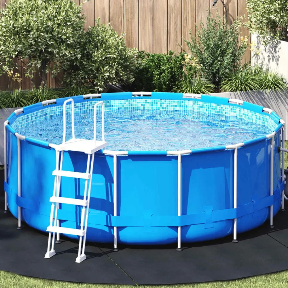 Piscine & Spa-vidaXL Tapis de piscine Ø 306 cm Tissu non tissé Noir