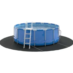 Piscine & Spa-vidaXL Tapis de piscine Ø 306 cm Tissu non tissé Noir