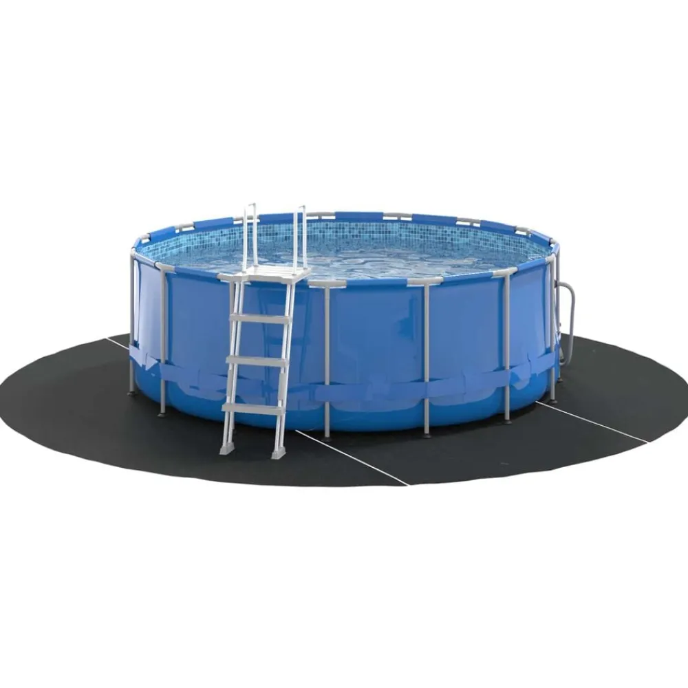 Piscine & Spa-vidaXL Tapis de piscine Ø 306 cm Tissu non tissé Noir