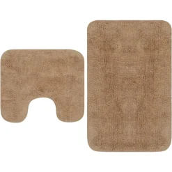 vidaXL Tapis de salle de bain 2 pcs Tissu