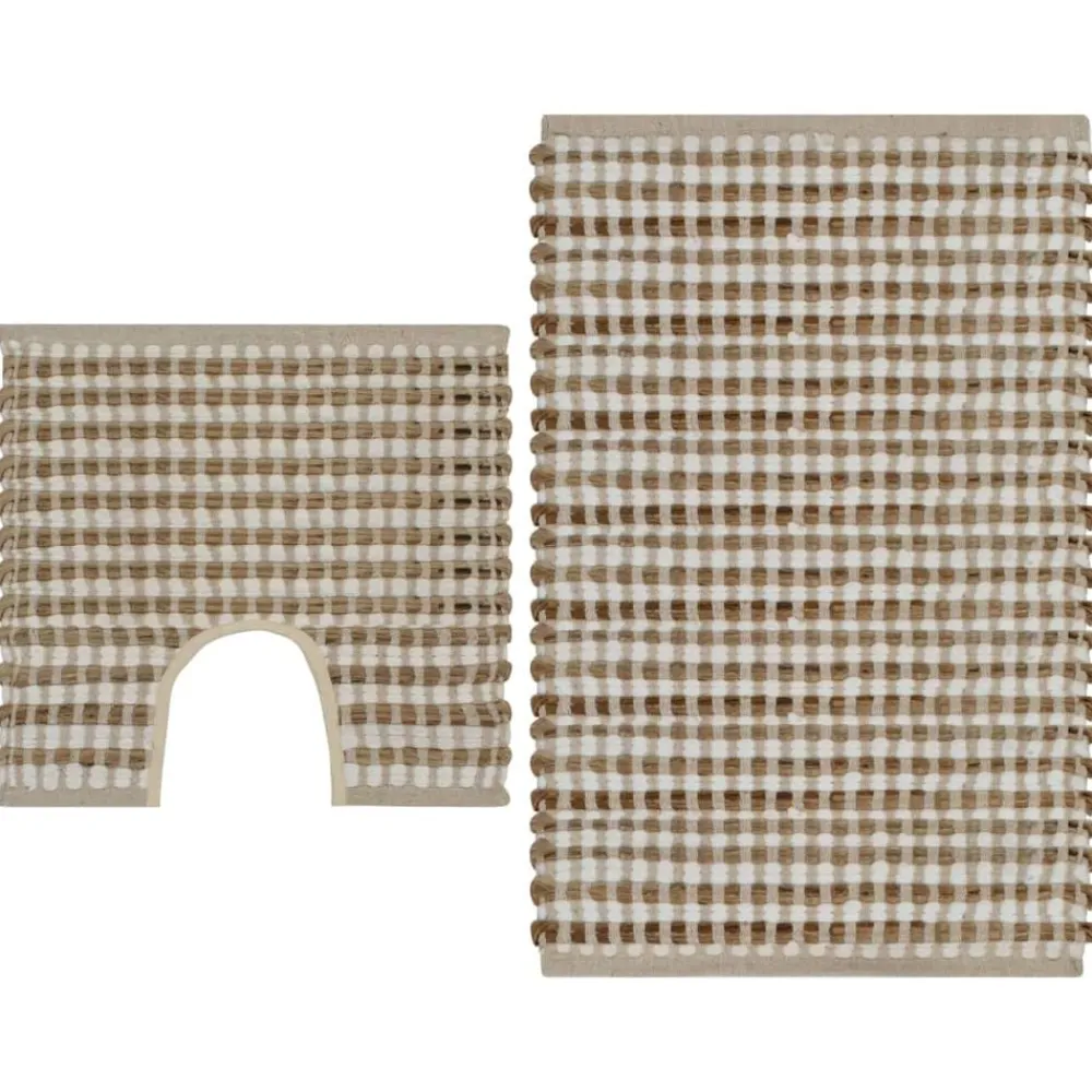 vidaXL Tapis de salle de bain tissés à la main Naturel et