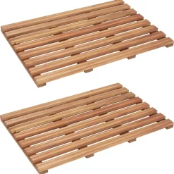 Accessoires De Salle De Bain-vidaXL Tapis de salle de bain 2 pcs Bois d'acacia massif 56x37 cm