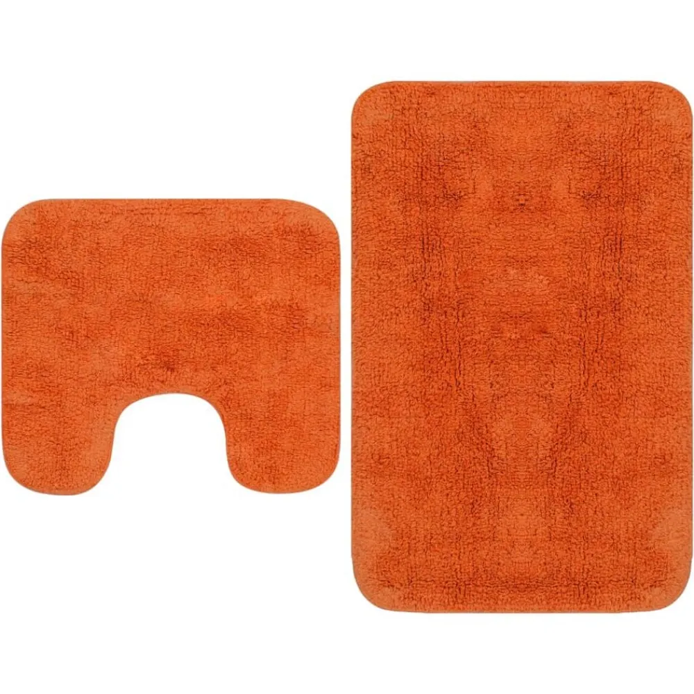 Accessoires De Salle De Bain-vidaXL Tapis de salle de bain 2 pcs Tissu Orange