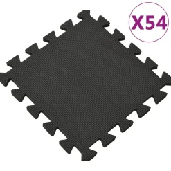 vidaXL Tapis de sol 54 pcs 4,86㎡ Mousse EVA Noir