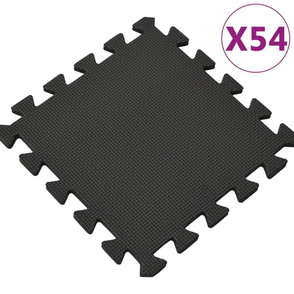 vidaXL Tapis de sol 54 pcs 4,86㎡ Mousse EVA Noir