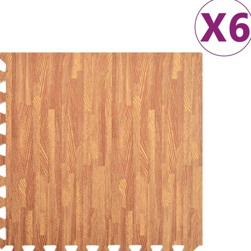 Entraînement & Fitness-vidaXL Tapis de sol 6 pcs Grain de bois 2,16㎡ Mousse EVA Marron