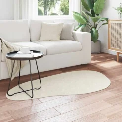 vidaXL Tapis de surface HUARTE Crème 80 x 150 cm Polyester