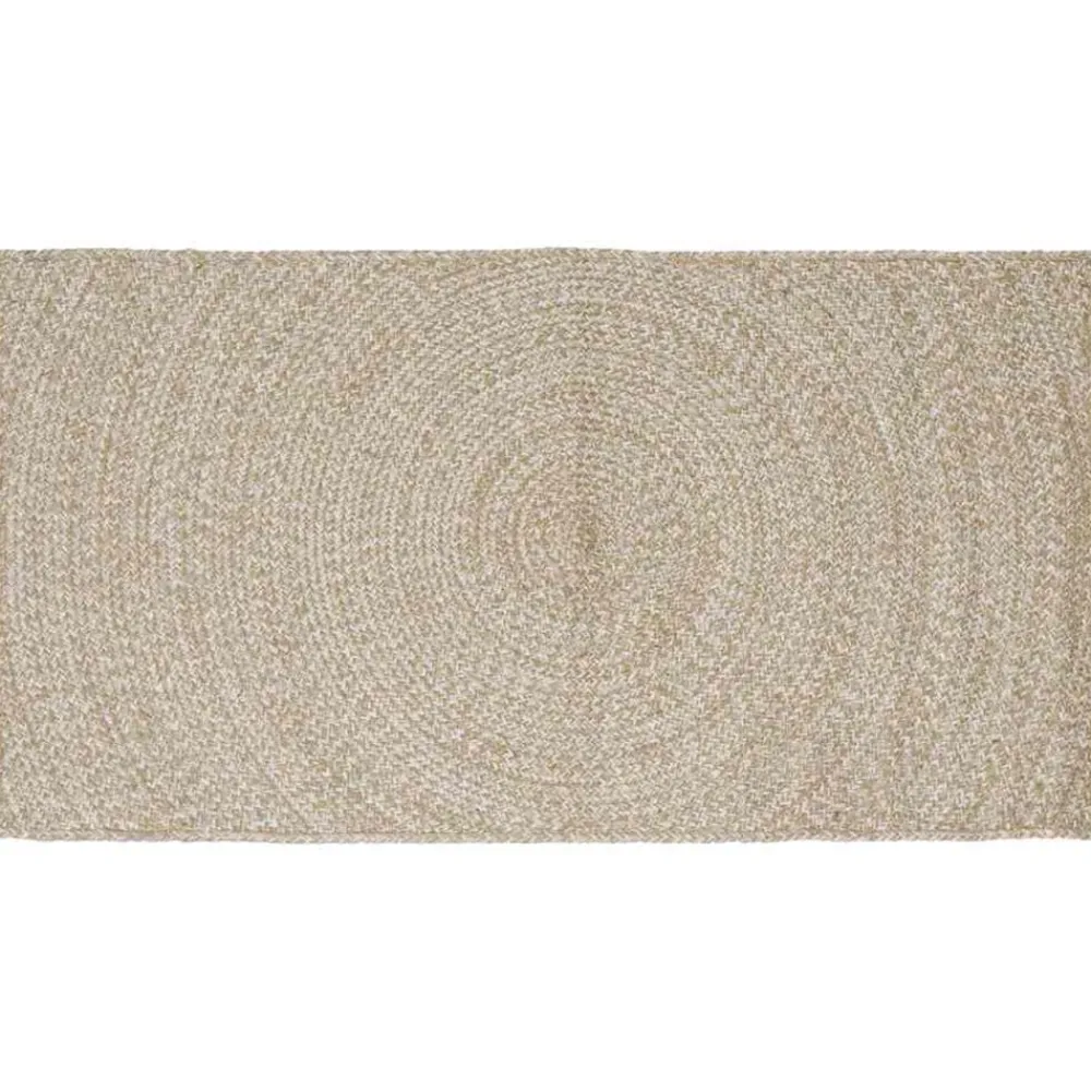 vidaXL Tapis de surface Rectangulaire Naturel et Blanc 60 x 110 cm