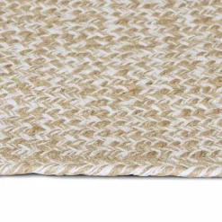 vidaXL Tapis de surface Rectangulaire Naturel et Blanc 60 x 110 cm
