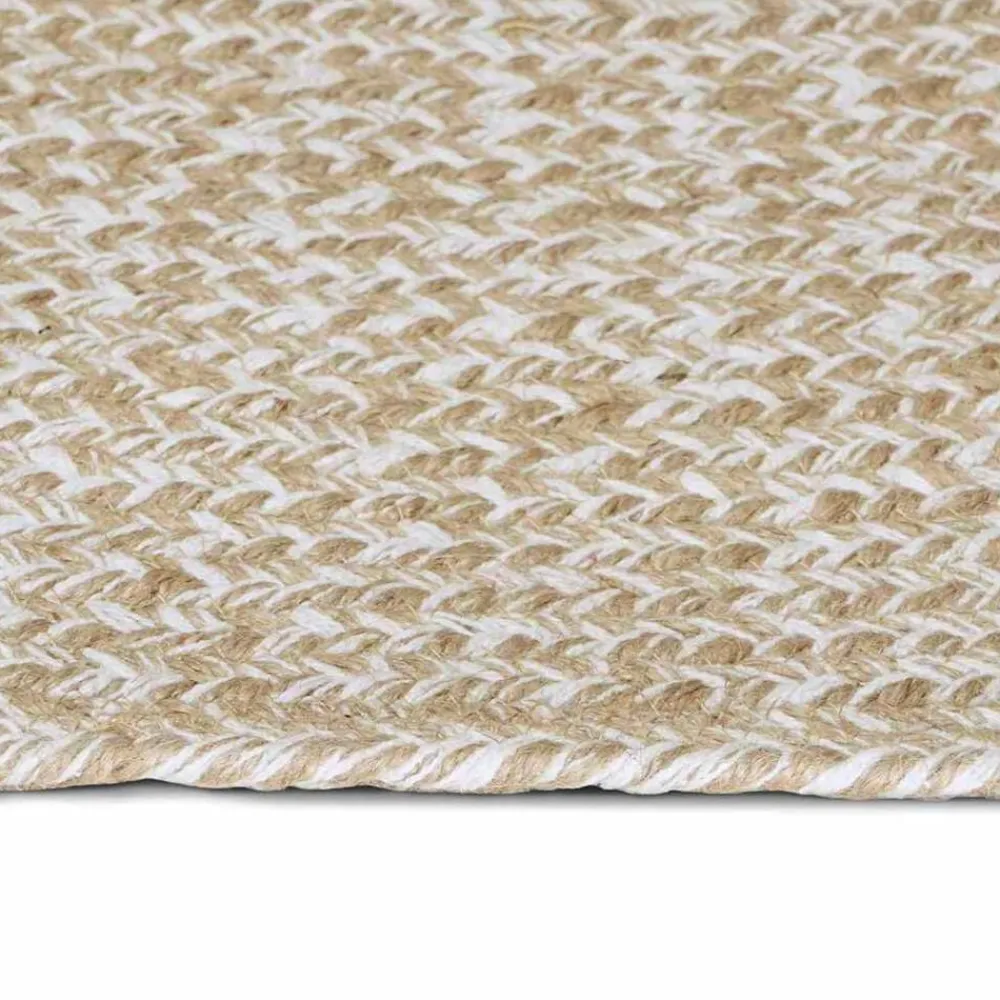 vidaXL Tapis de surface Rectangulaire Naturel et Blanc 60 x 110 cm