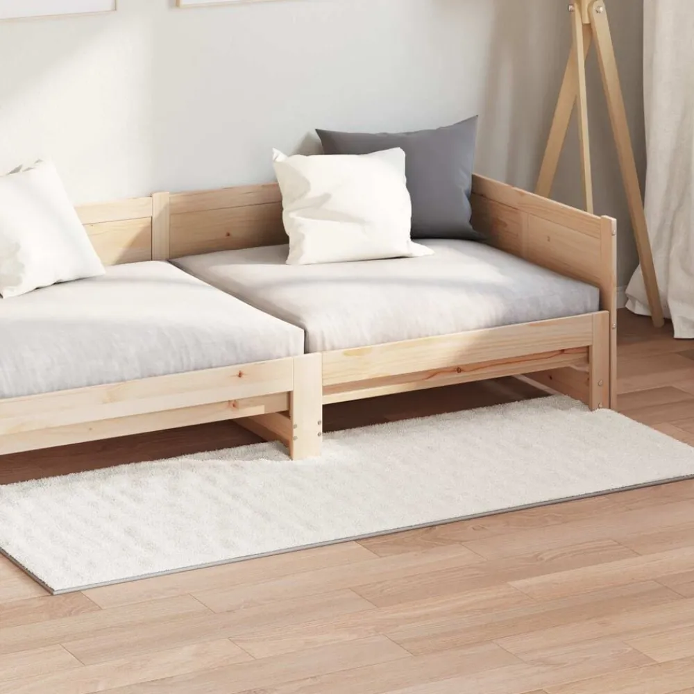 vidaXL Tapis de surface SIROLO Crème 150 x 80 cm Polyester