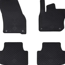 vidaXL Tapis de voiture 4 pcs Noir Caoutchouc