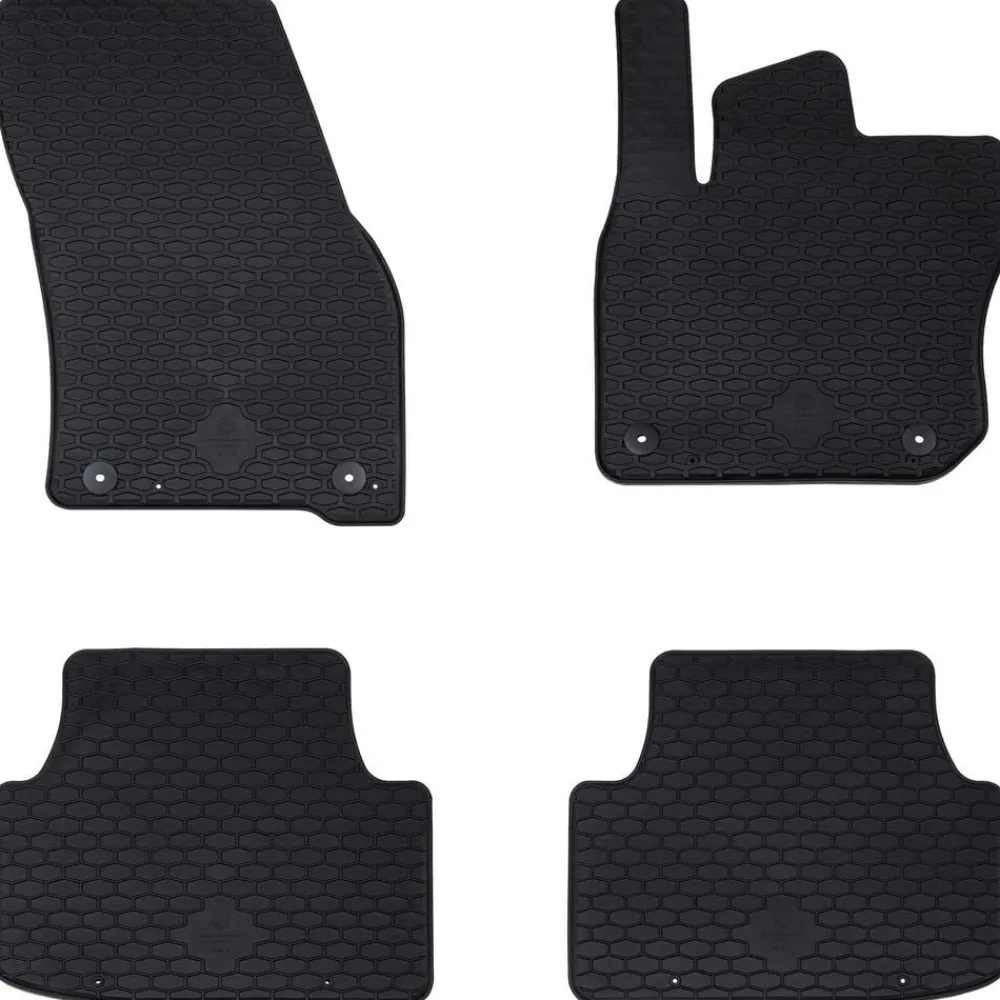 vidaXL Tapis de voiture 4 pcs Noir Caoutchouc