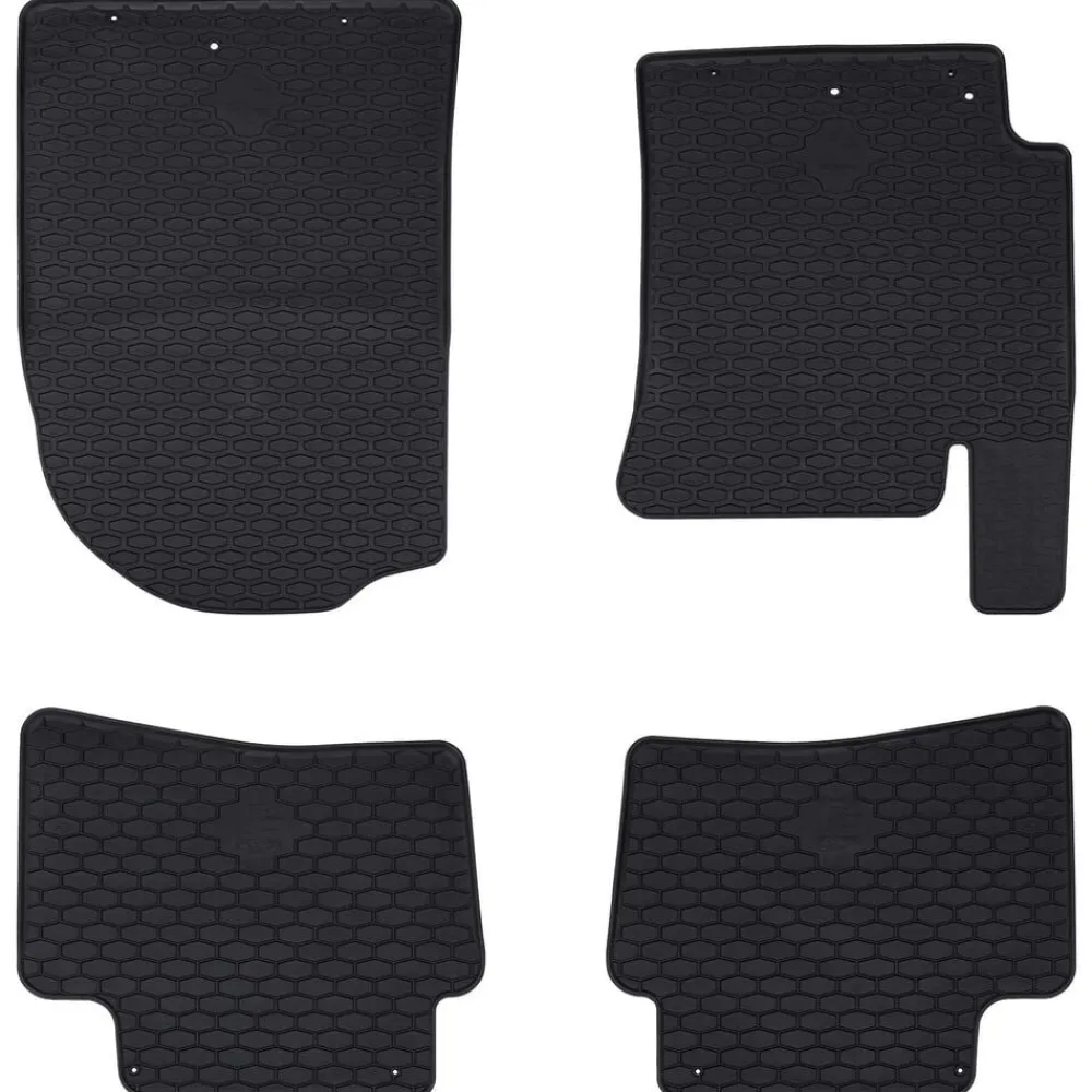vidaXL Tapis de voiture 4 pcs Noir Caoutchouc