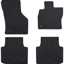 vidaXL Tapis de voiture 4 pcs Noir Caoutchouc